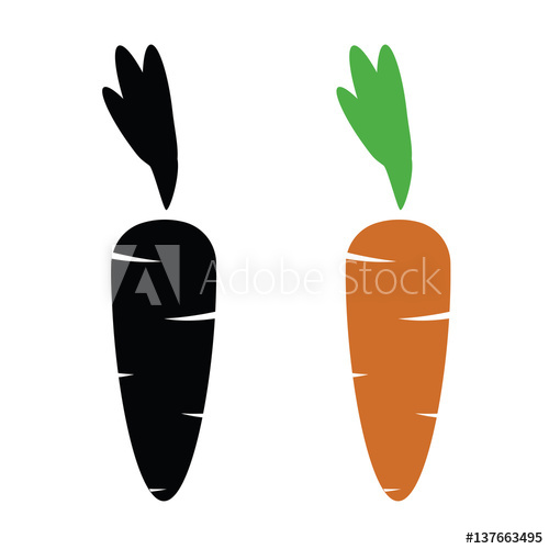 Carrot Silhouette Vector at Collection of Carrot