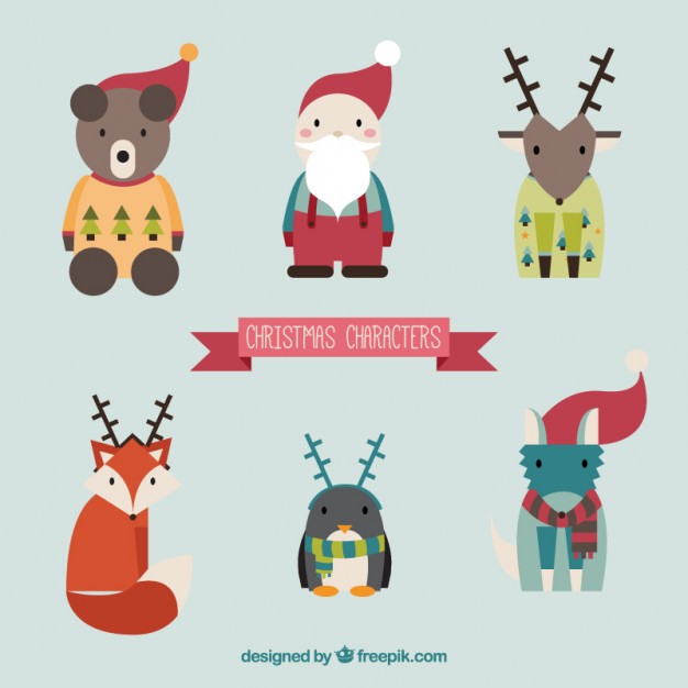 Christmas Animals Vector at Collection of Christmas