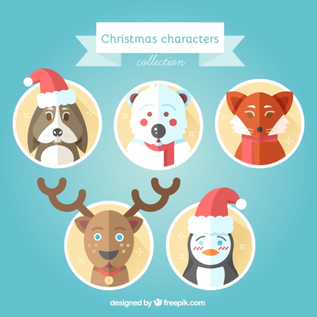 Christmas Animals Vector at Collection of Christmas