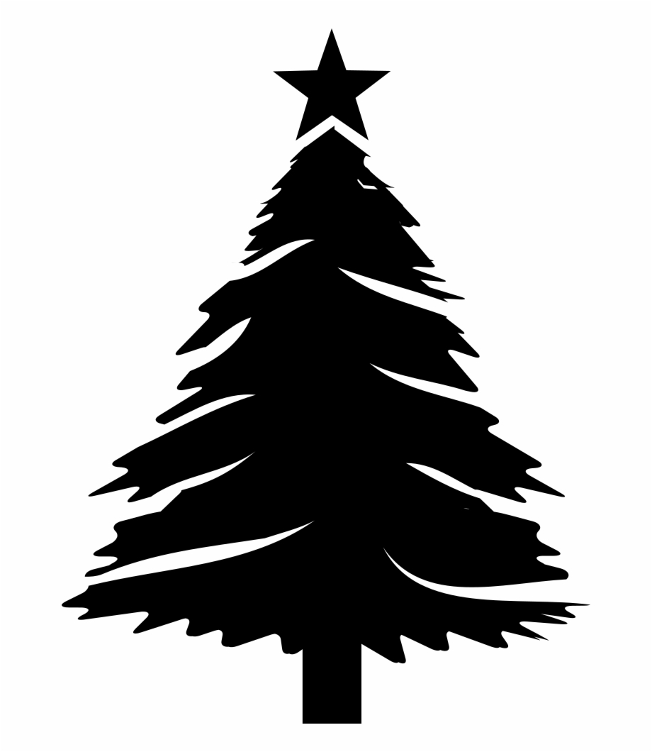 Christmas Tree Vector Black And White at Collection