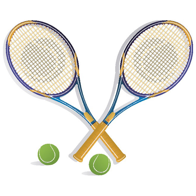 Crossed Tennis Rackets Vector at Collection of