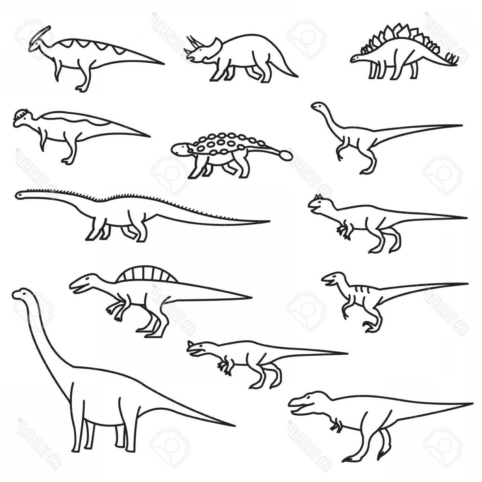 Dinosaur Outline Vector at Vectorified.com | Collection of Dinosaur