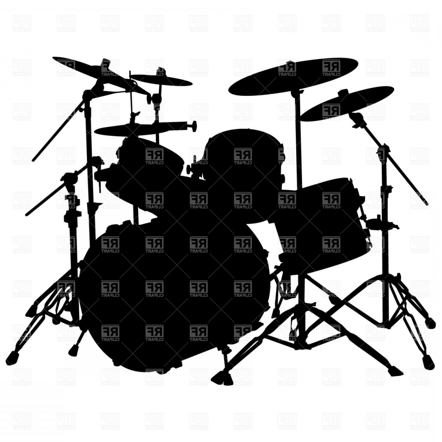 Drum Set Silhouette Vector at Collection of Drum Set