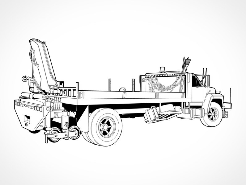 Flatbed Tow Truck Vector at Collection of Flatbed Tow
