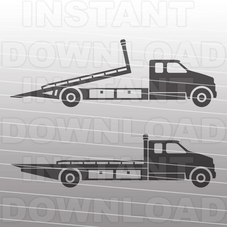 Flatbed Tow Truck Vector at Collection of Flatbed Tow