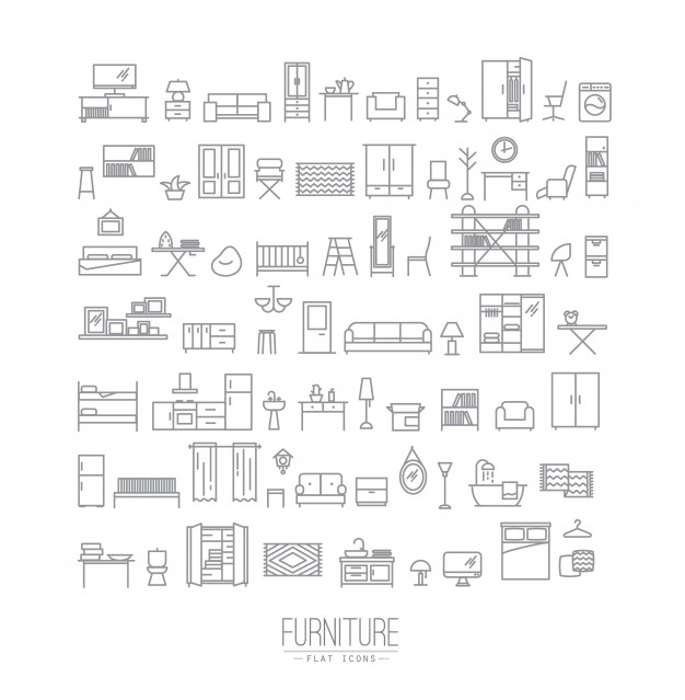 Floor Plan Furniture Vector at Collection of Floor