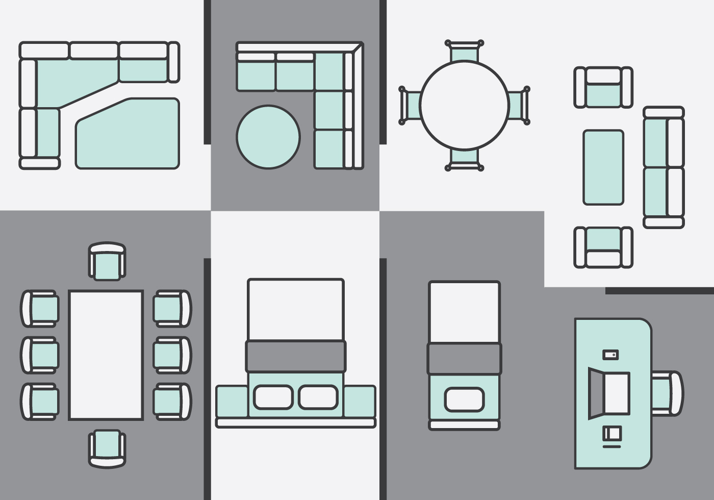 Floor Plan Furniture Vector at Collection of Floor