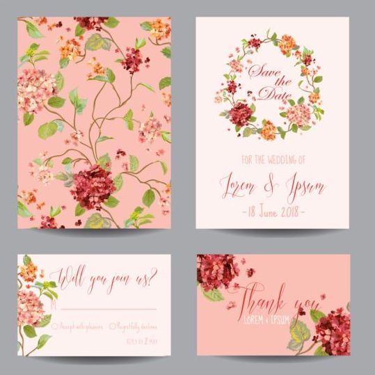 Floral Wedding Invitation Vector at Collection of