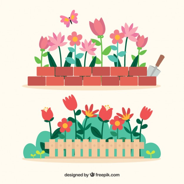 Flower Garden Vector at Collection of Flower Garden