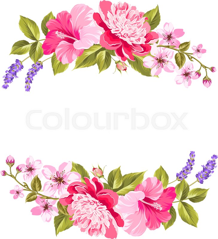 Flower Garland Vector at Collection of Flower Garland