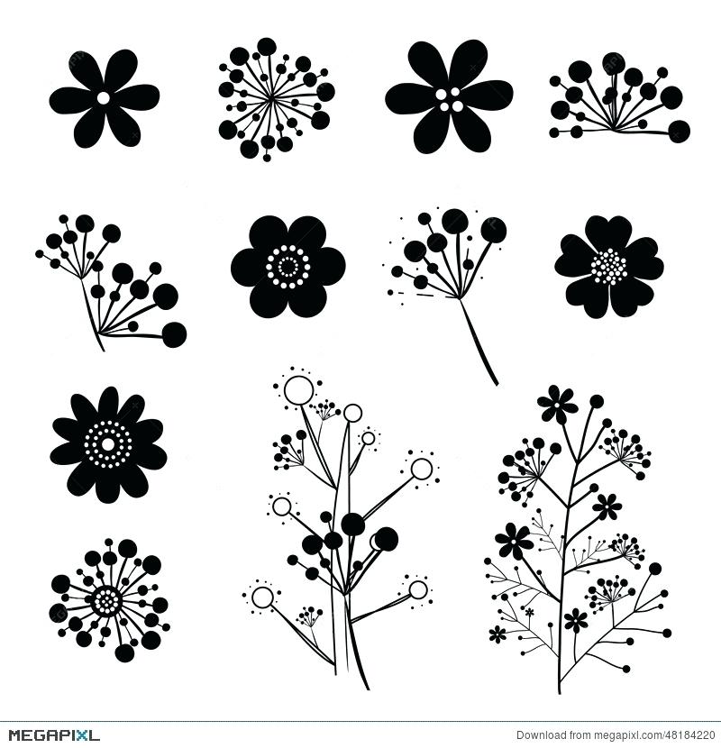 Flower Vector Black And White at Collection of Flower