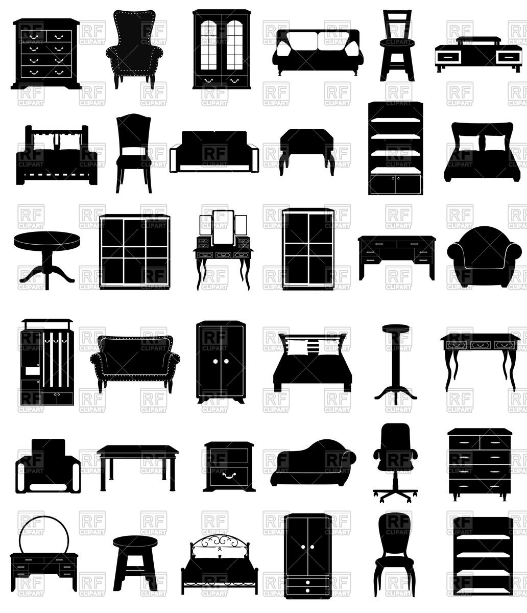 Furniture Silhouette Vector at Collection of Furniture Silhouette Vector free