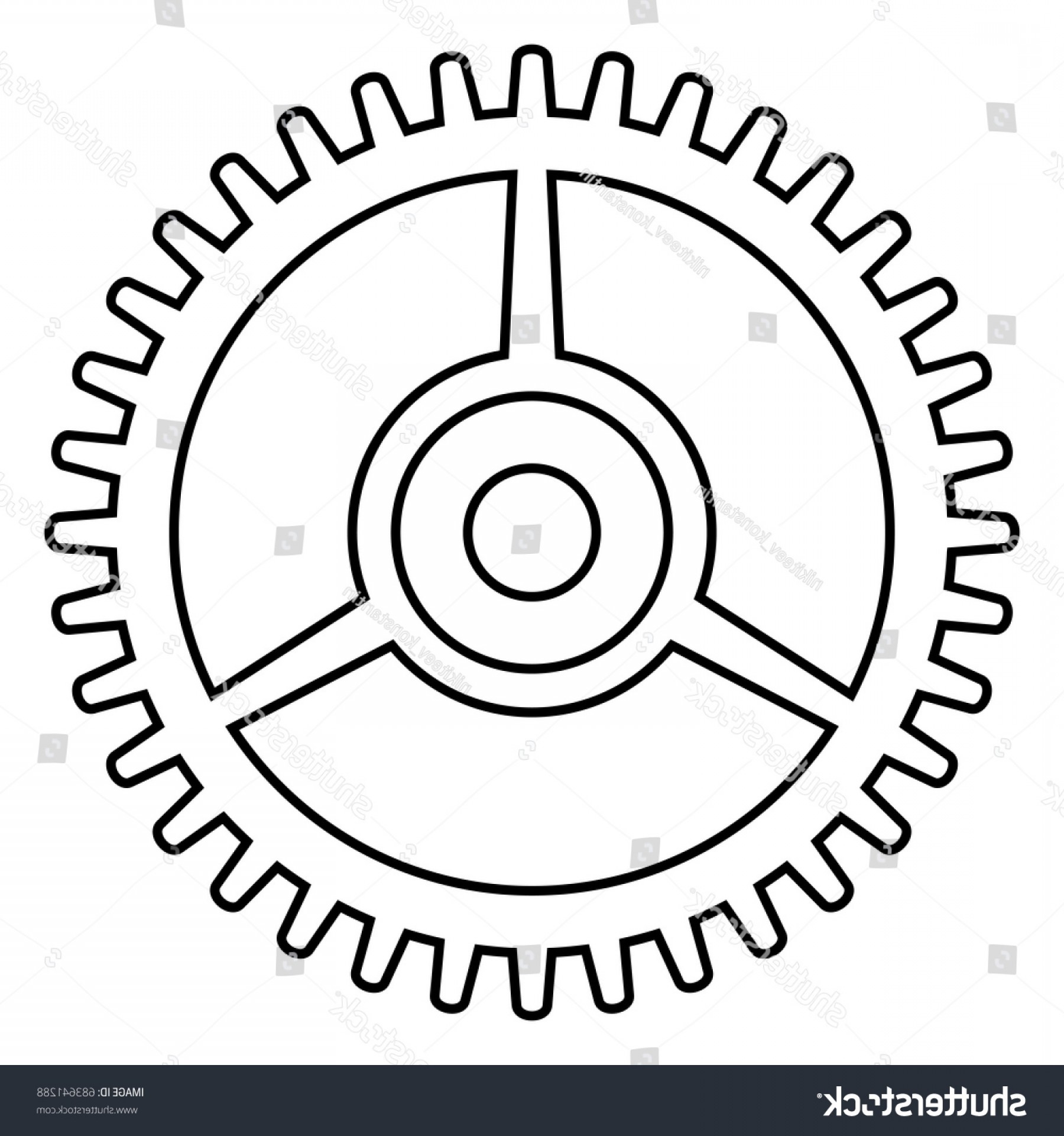 Gear Outline Vector at Collection of Gear Outline