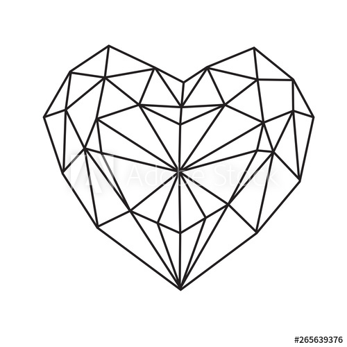 Geometric Heart Vector at Collection of Geometric