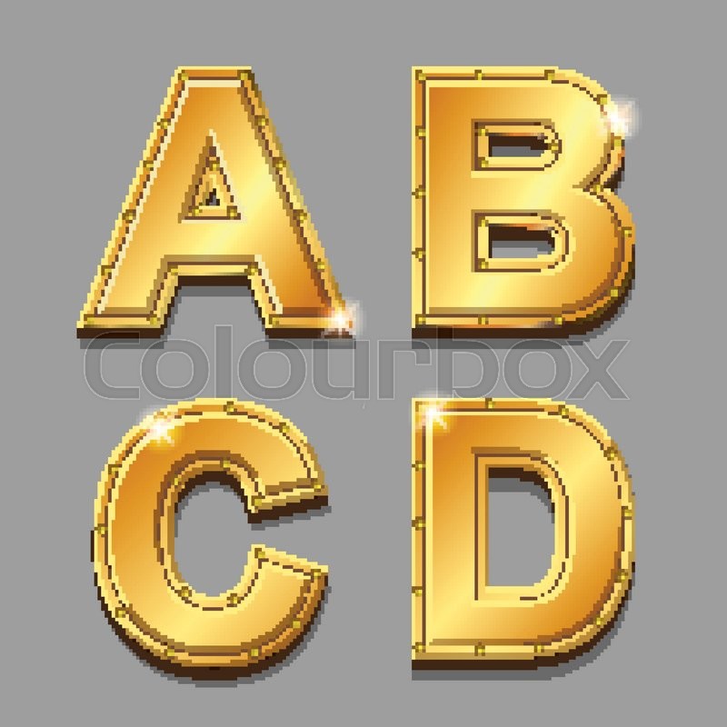 Gold Letters Vector at Collection of Gold Letters