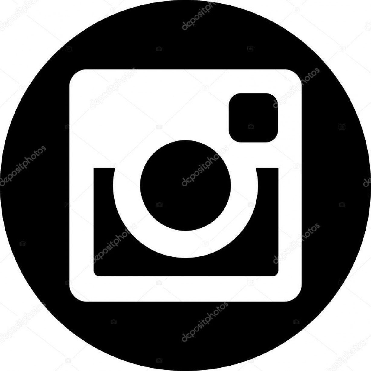 Instagram Icon Black And White Vector at Collection