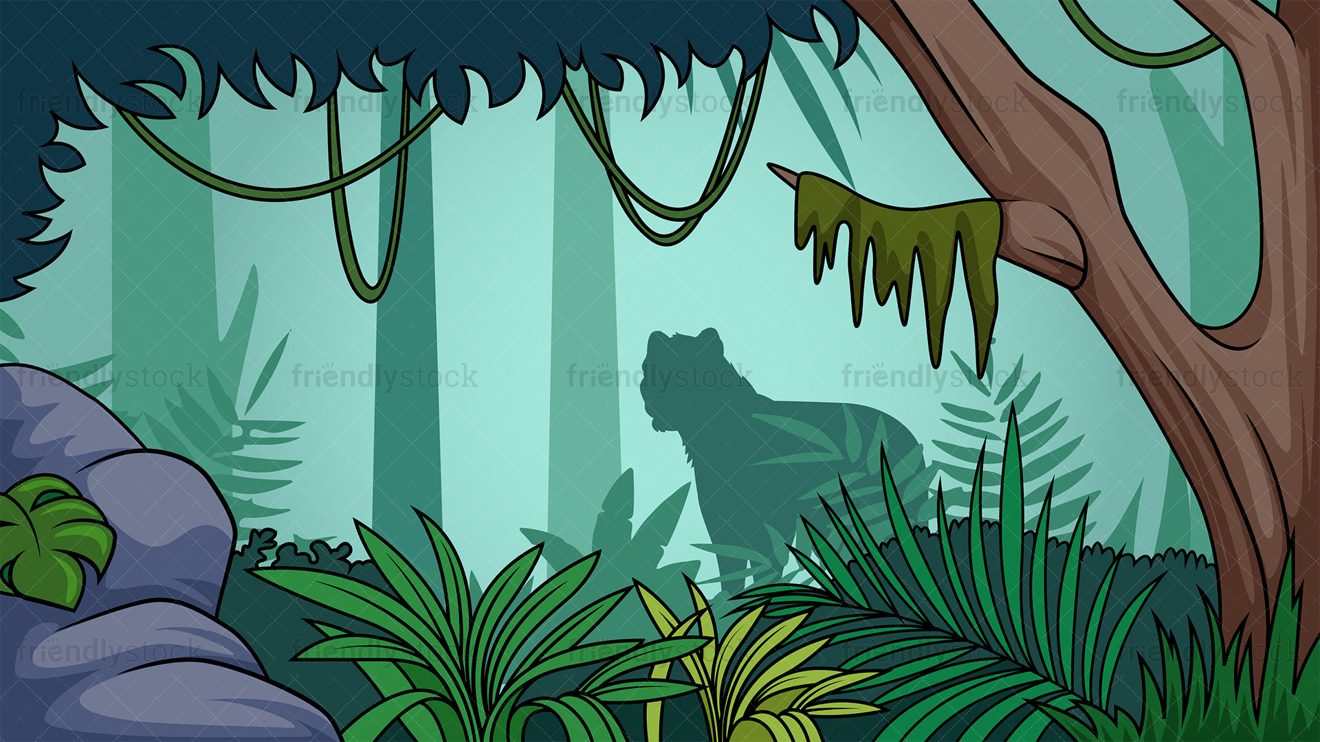 Jungle Background Vector at Collection of Jungle