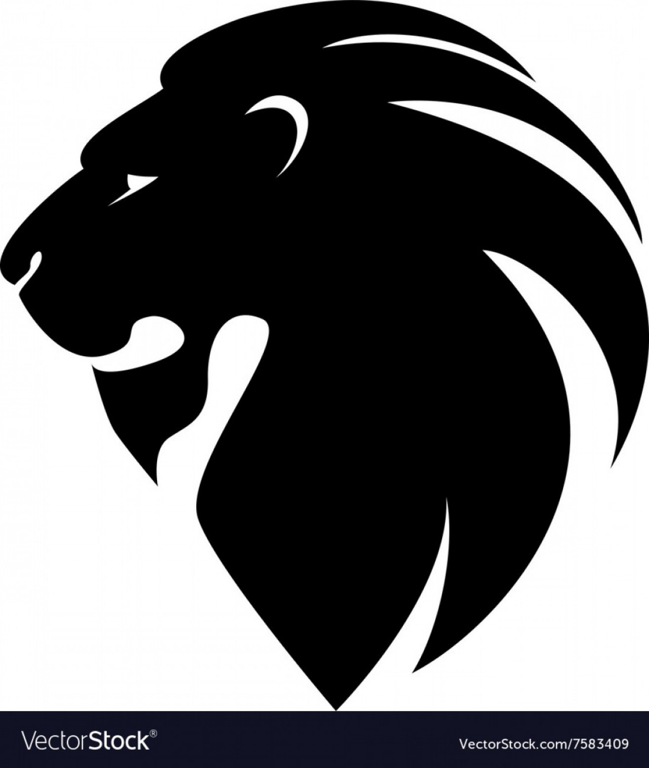 Lion Head Silhouette Vector at Collection of Lion