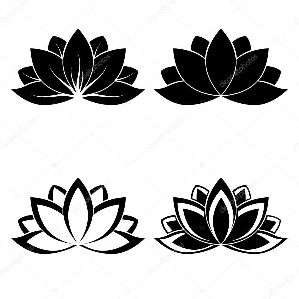 Lotus Flower Silhouette Vector at Collection of Lotus