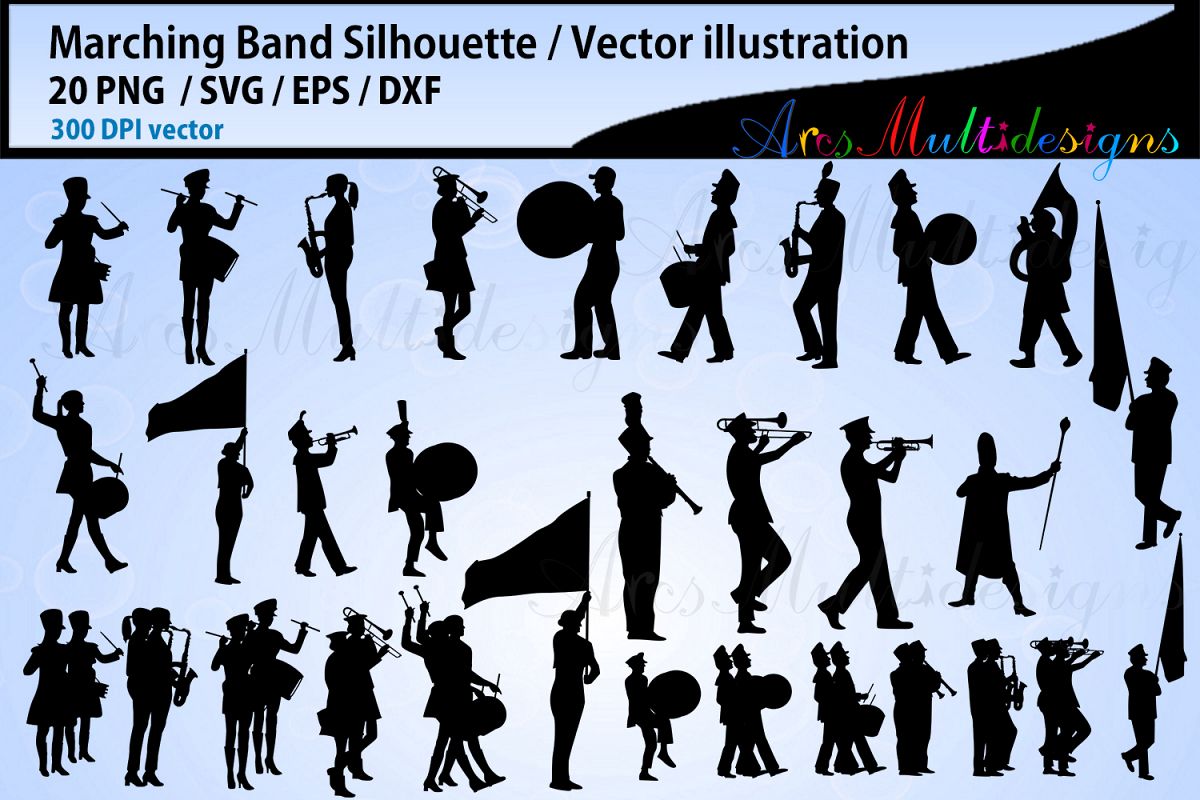 Marching Band Silhouette Vector at Collection of