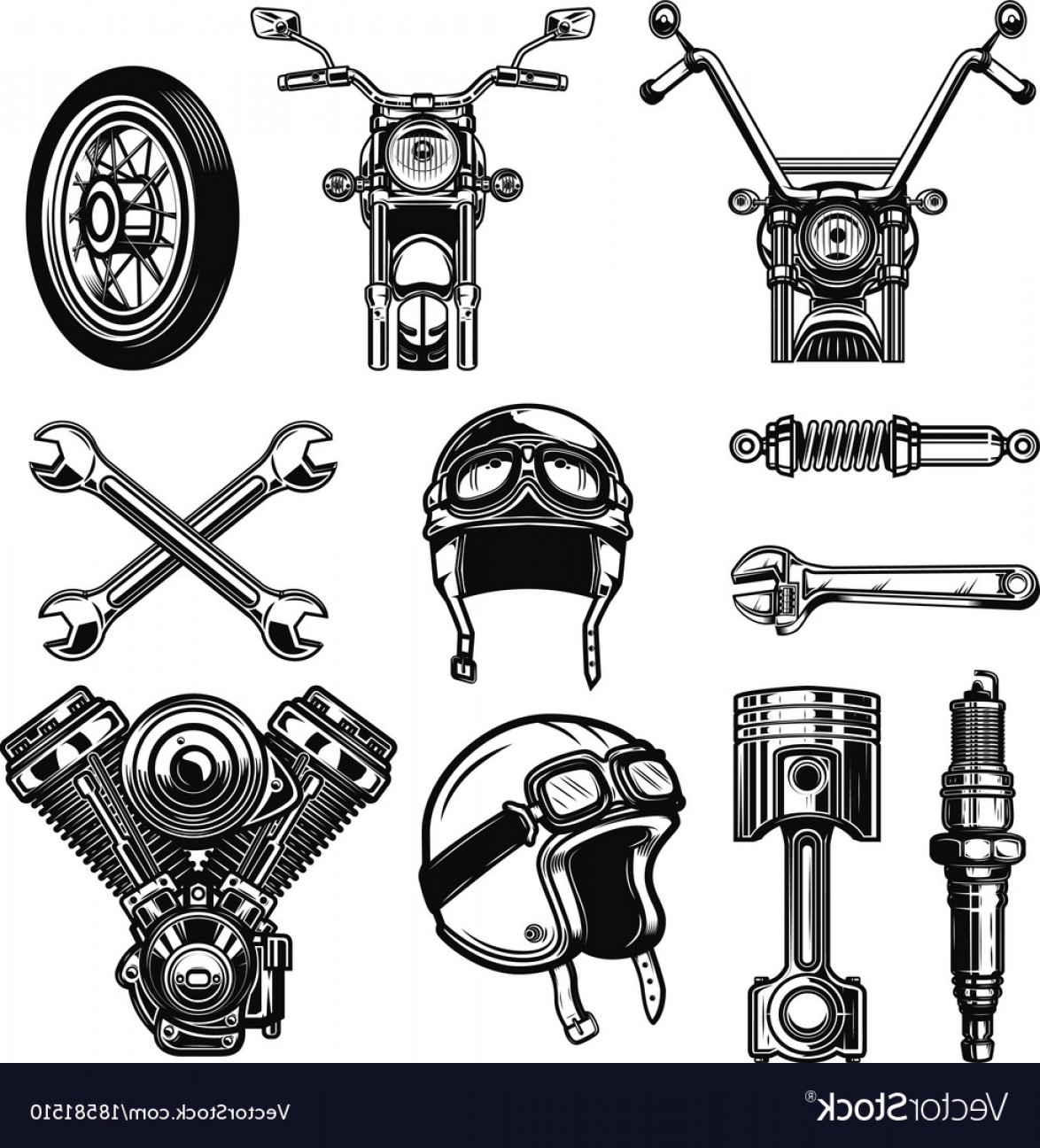 Motorcycle Parts Vector at Collection of Motorcycle