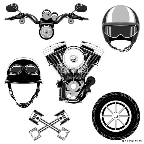 Motorcycle Parts Vector at Collection of Motorcycle