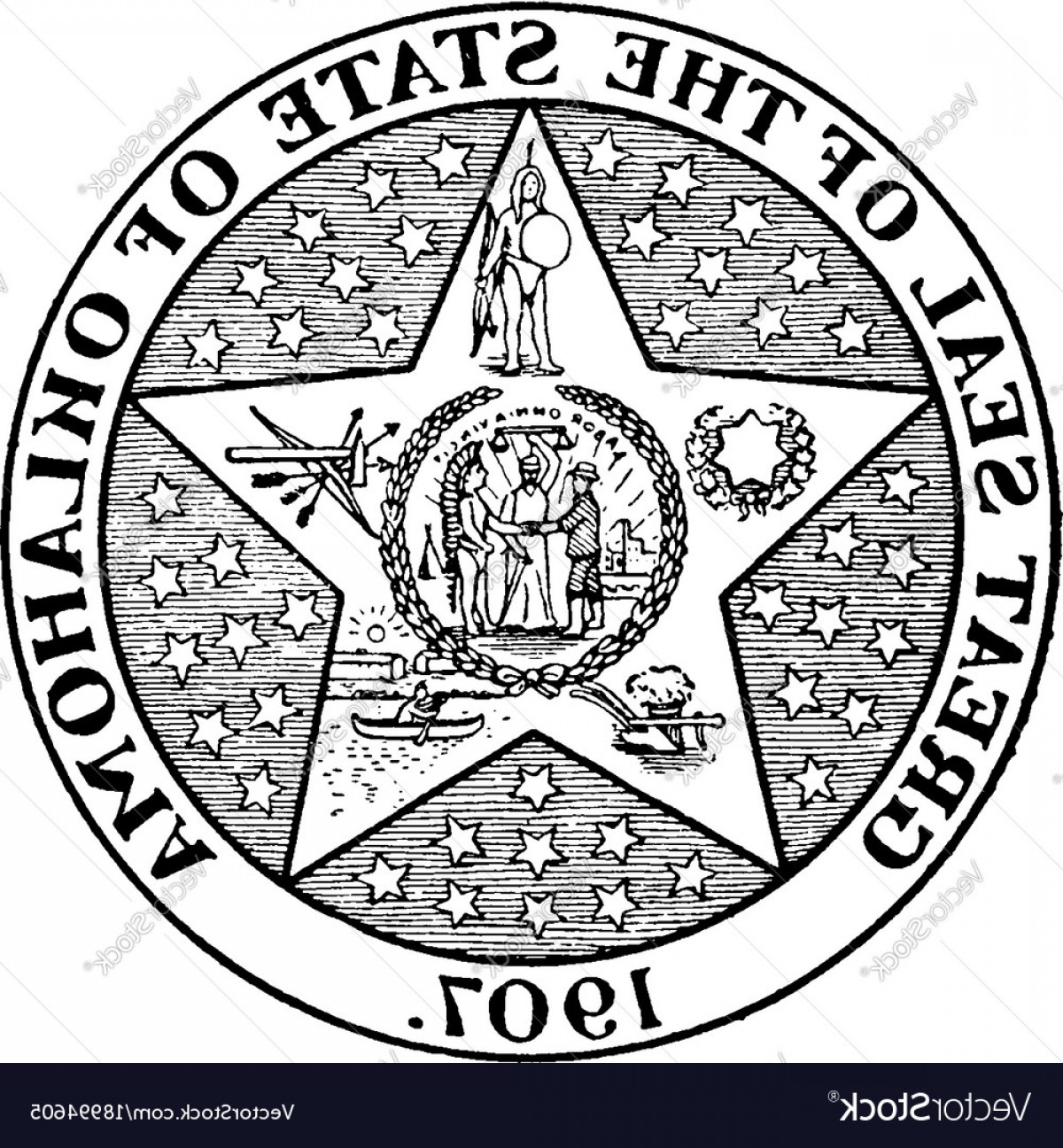 Oklahoma State Seal Vector at Collection of Oklahoma