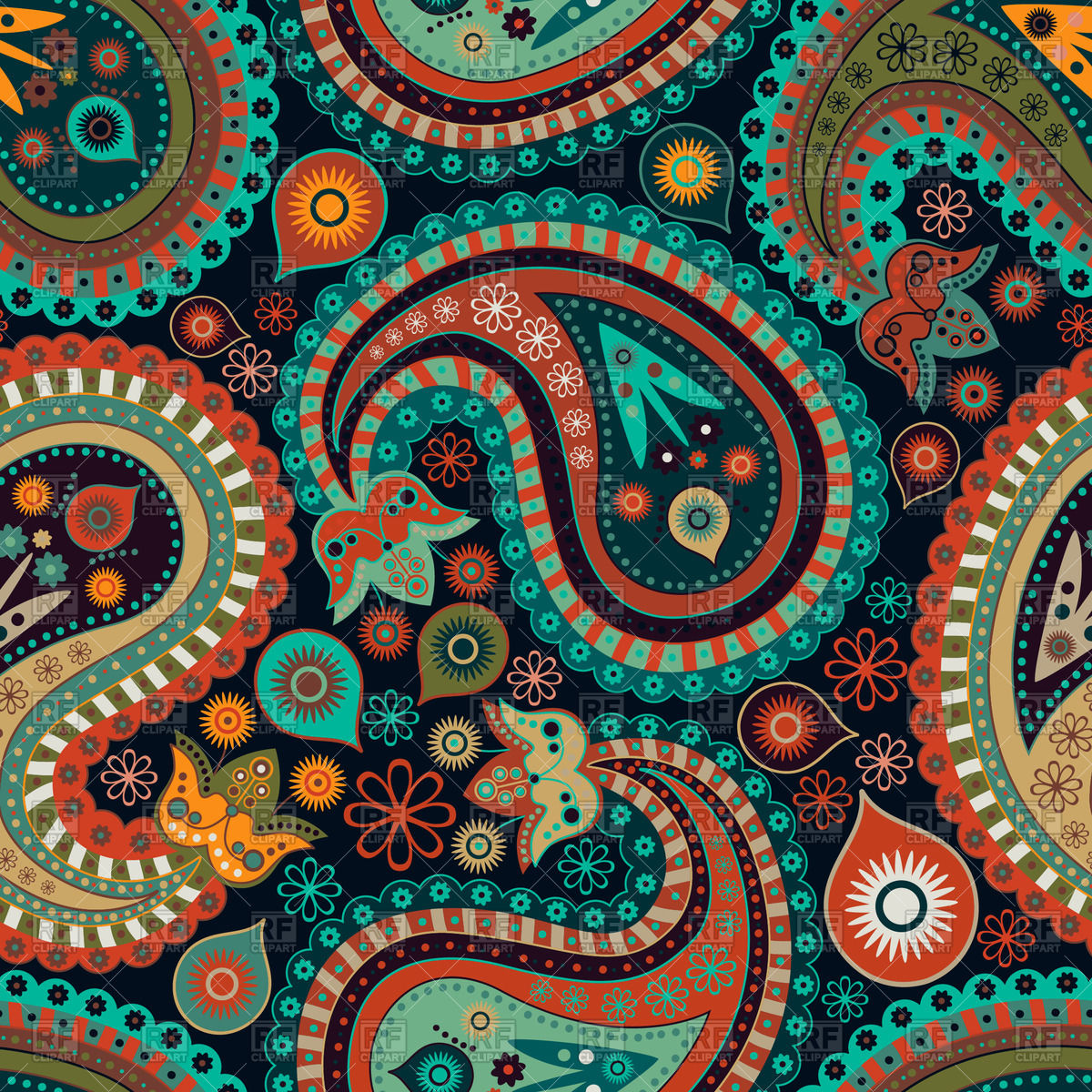 Paisley Pattern Vector Free at Collection of Paisley