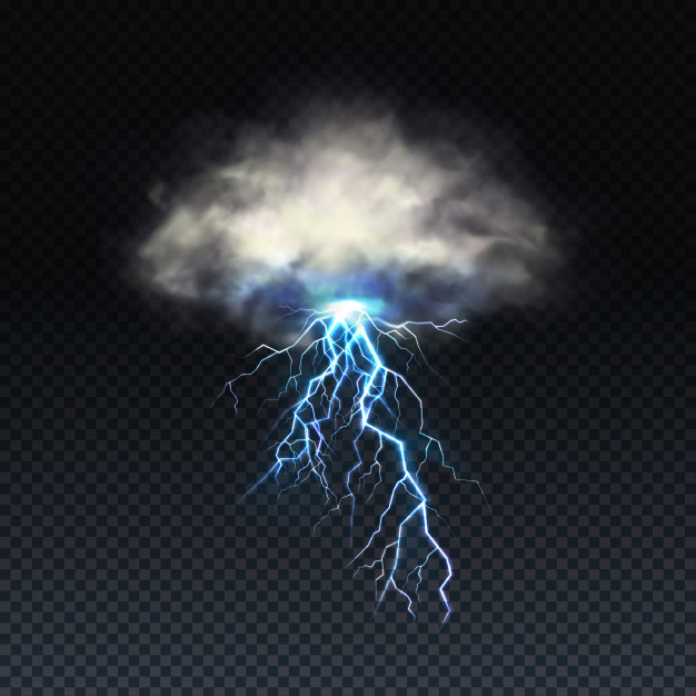Realistic Lightning Bolt Vector at Collection of
