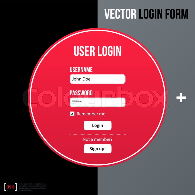 Red Vector Login at Collection of Red Vector Login