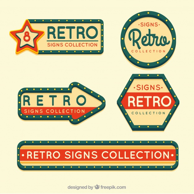 Retro Sign Vector at Collection of Retro Sign Vector