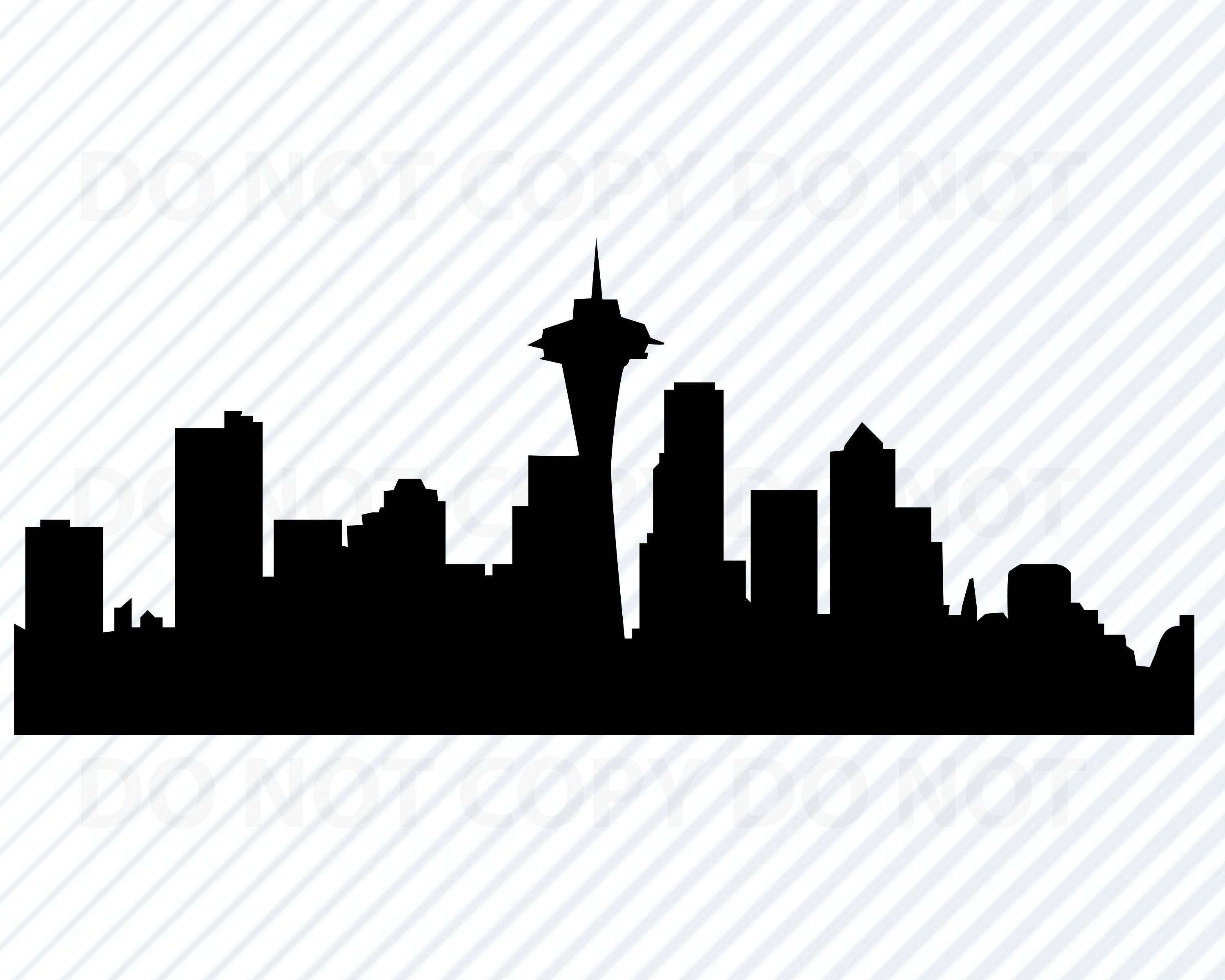Seattle Skyline Silhouette Vector at Collection of