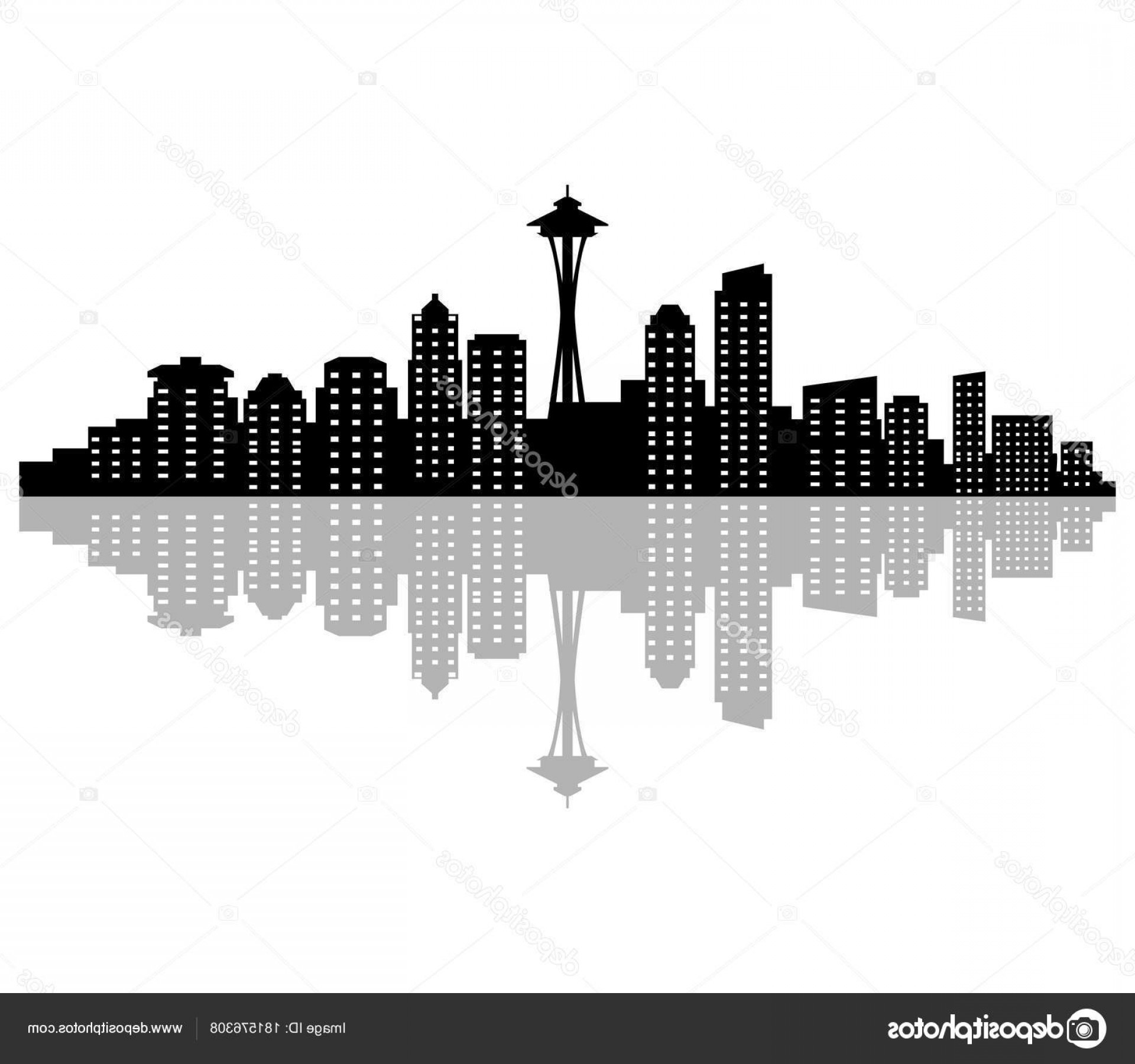 Seattle Skyline Silhouette Vector at Collection of