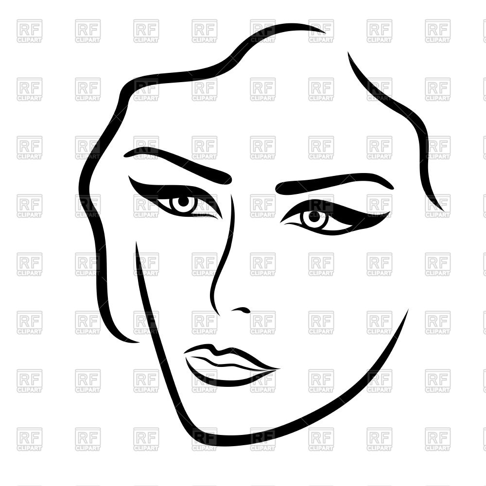 Vector Face Outline at Collection of Vector Face