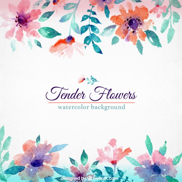 Watercolor Flower Background Vector at Collection of