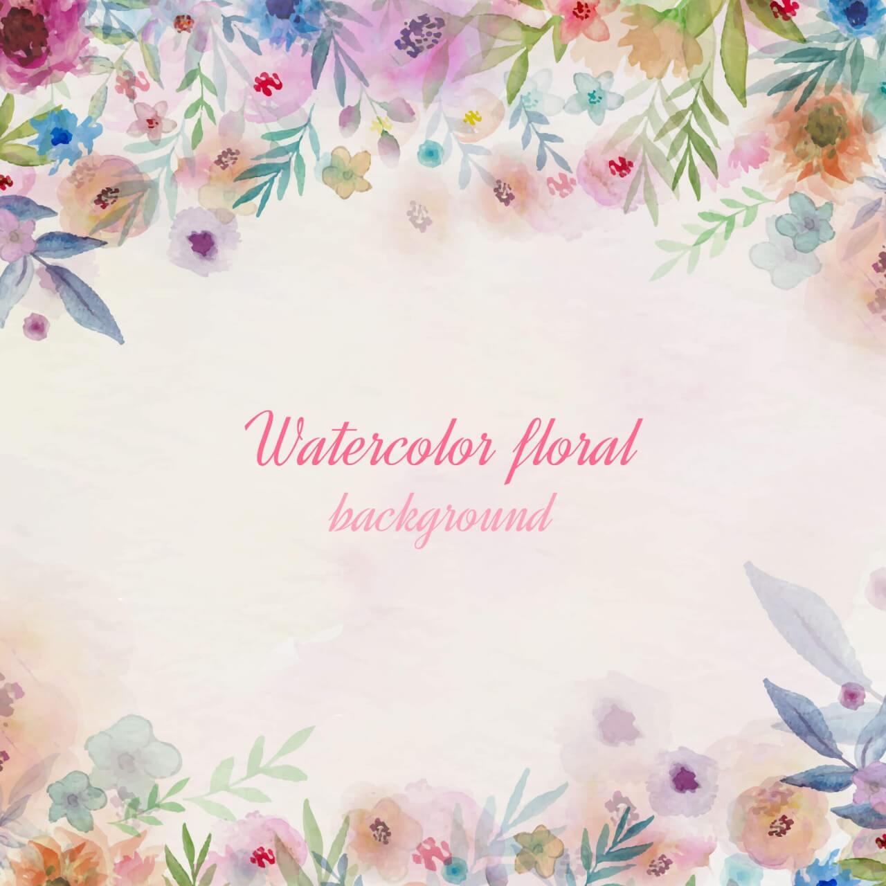 Watercolor Flower Background Vector at Collection of