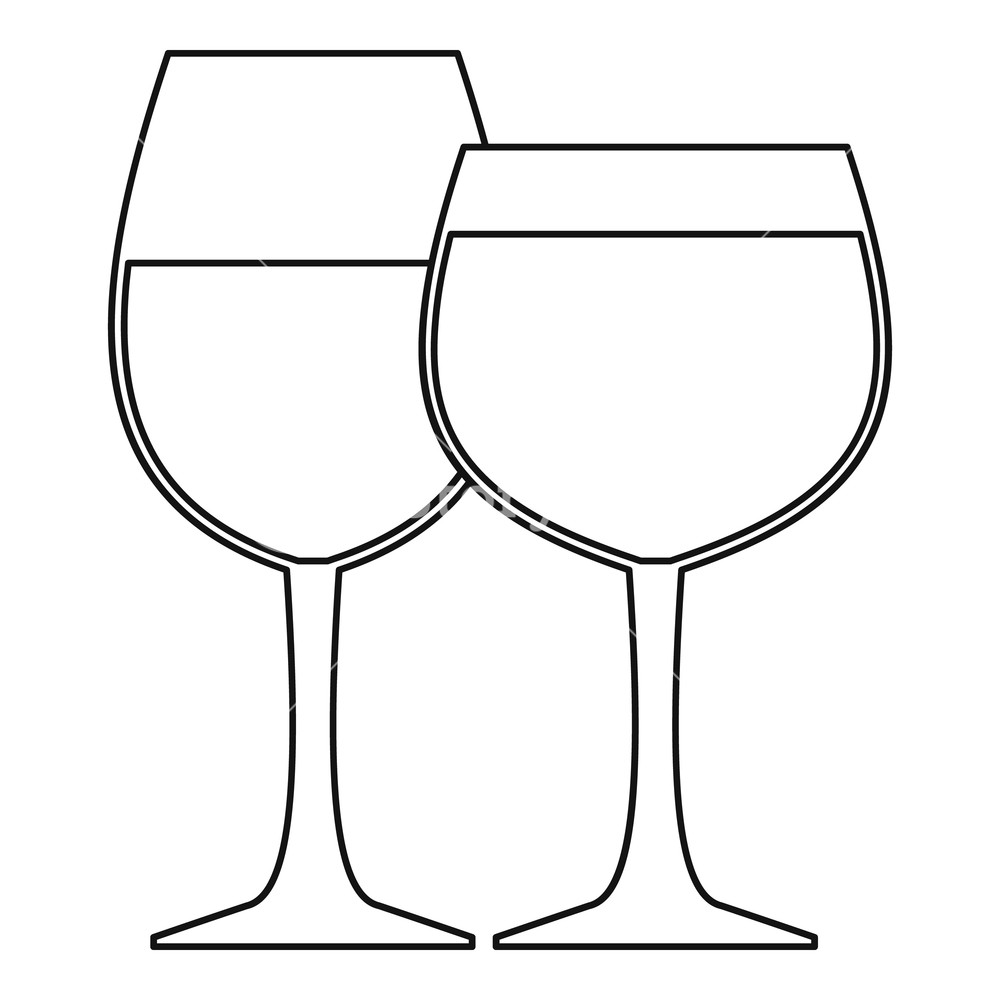 Wine Glass Outline Vector at Collection of Wine Glass