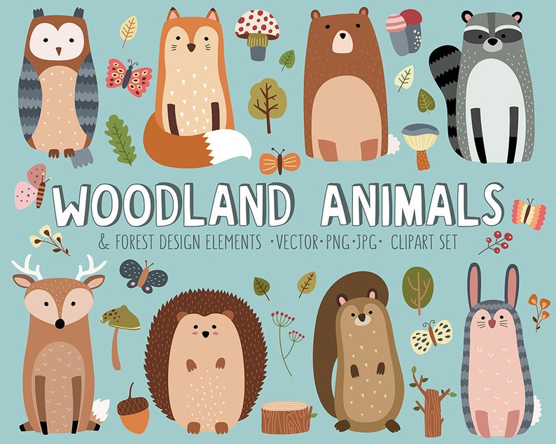 Woodland Animals Vector at Collection of Woodland