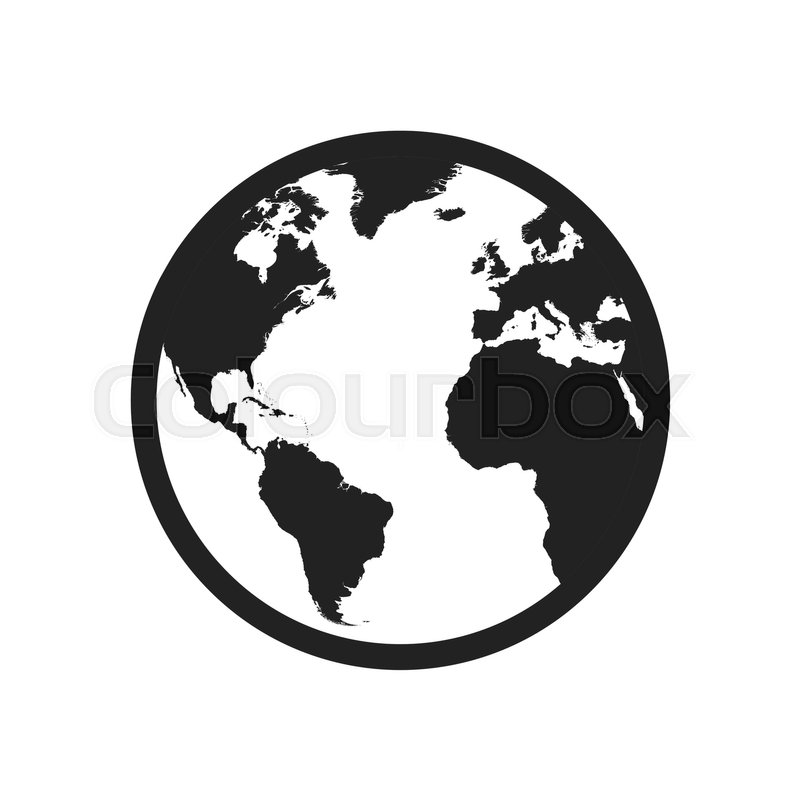 World Map Vector Black And White at Collection of