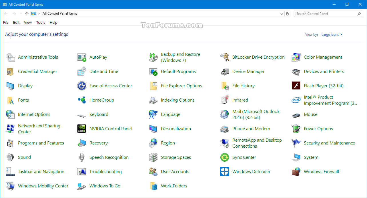Control Panel Icon Windows 10 at Collection of