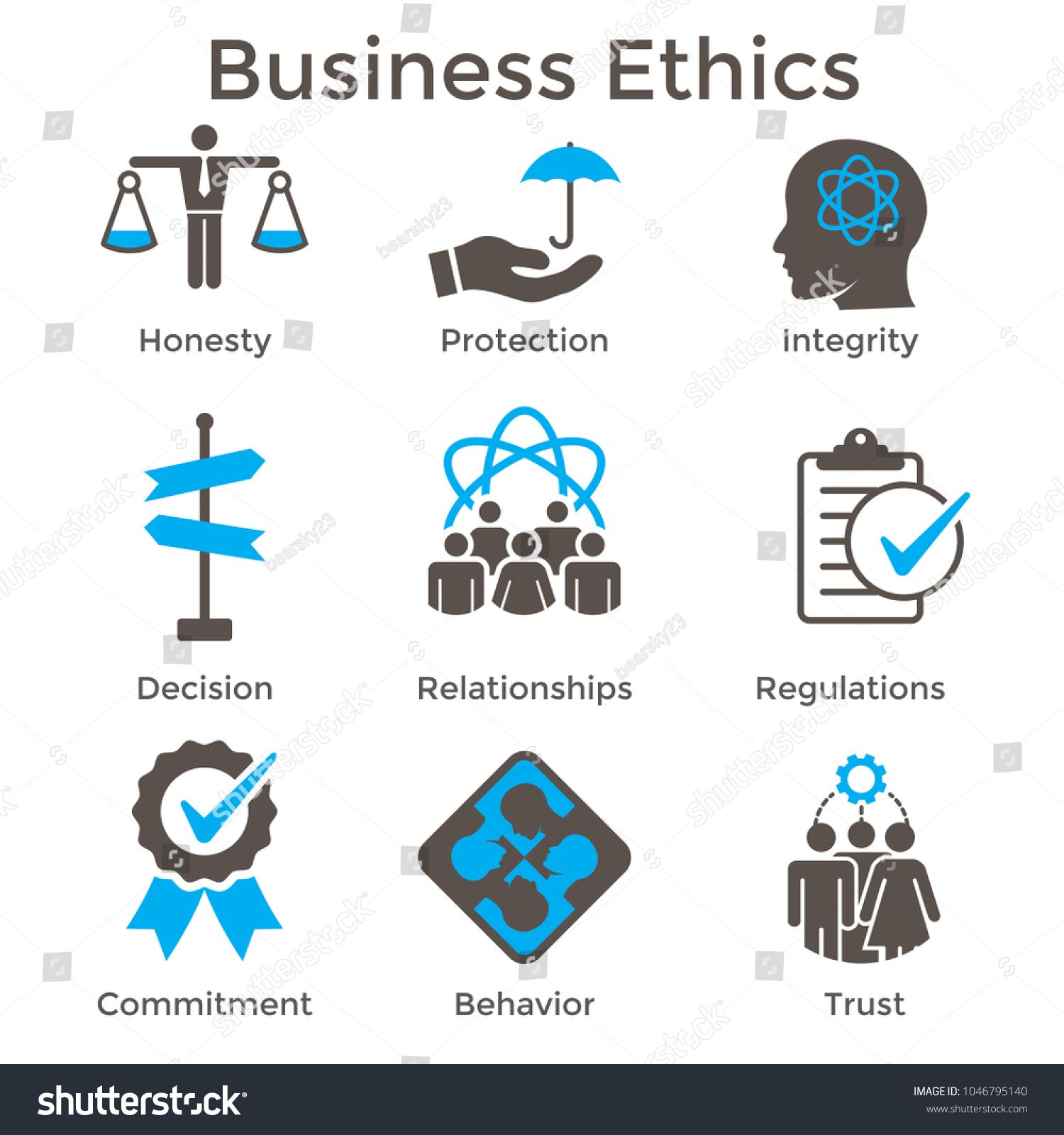 52 Ethics icon images at