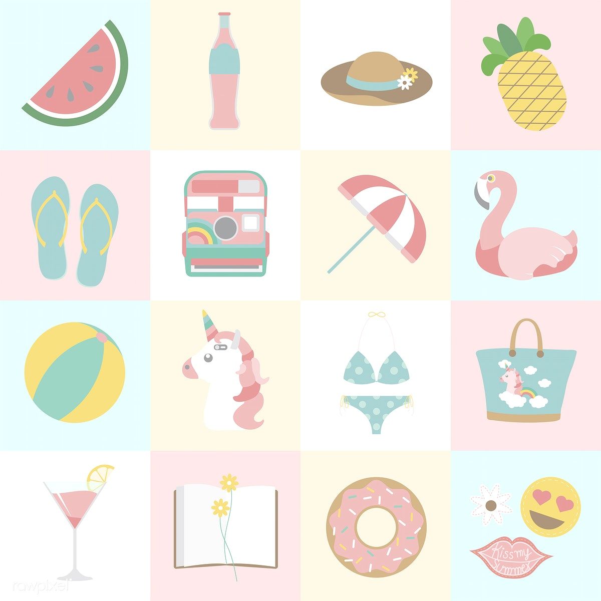 108 Pastel icon images at