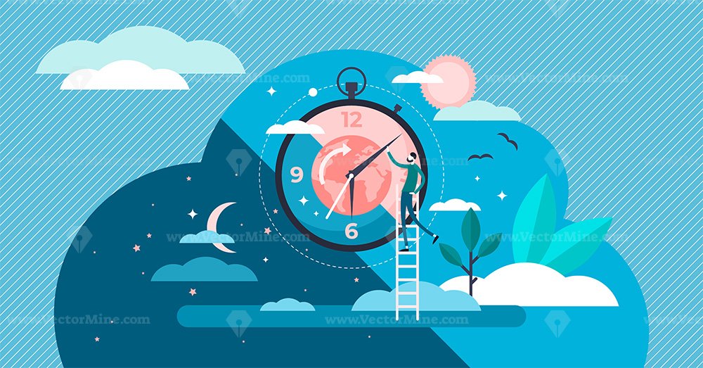 24 hours day and night cycle diagram VectorMine