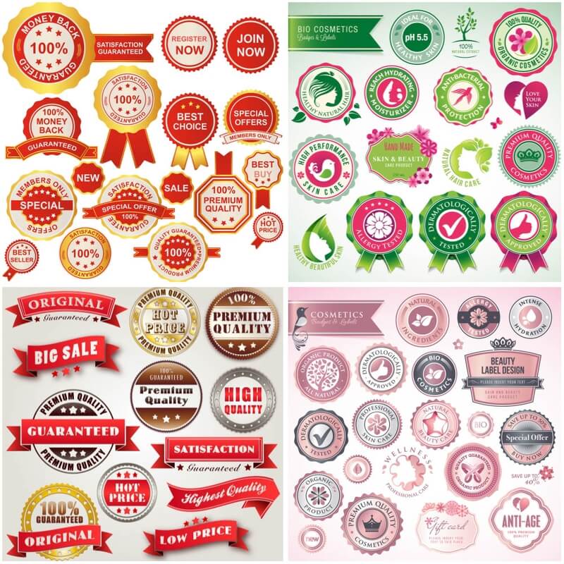 Wooden labels and stickers vector Free Download VectorPicFree