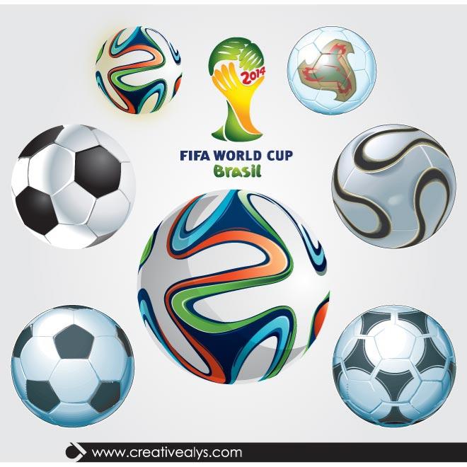World cup soccer balls set Royalty Free Stock SVG Vector