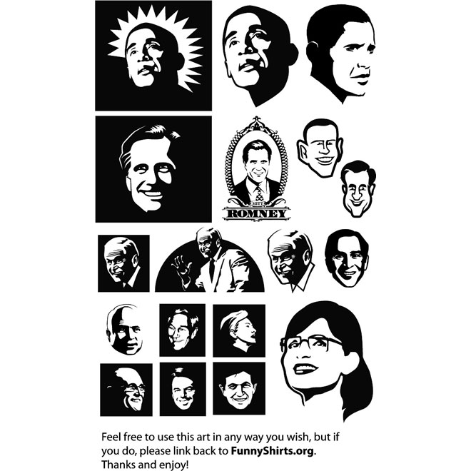 Political faces pack Royalty Free Stock SVG Vector