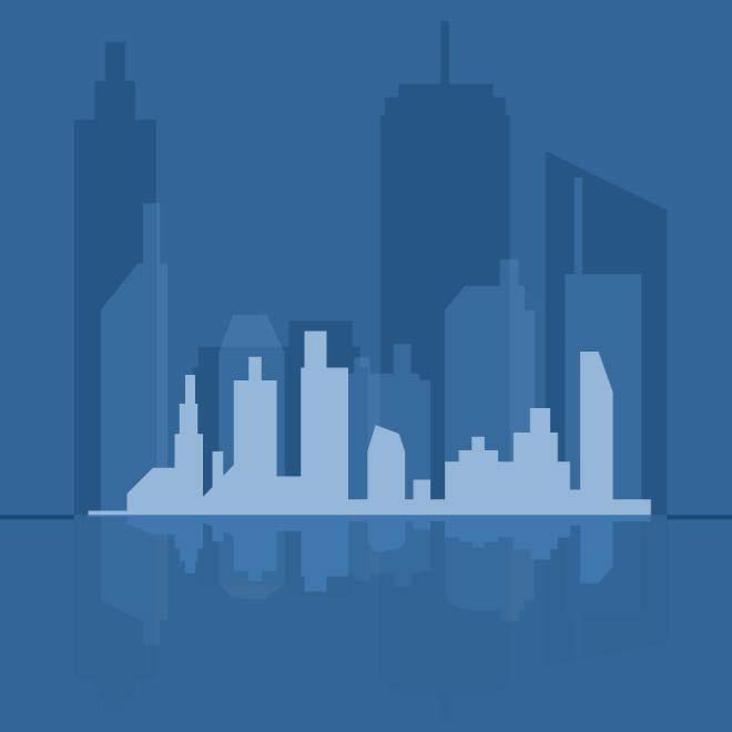 Blue city silhouette .ai Royalty Free Stock SVG Vector