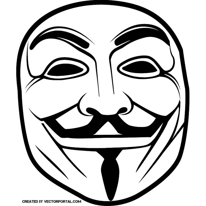 Guy fawkes anonymous mask .ai Royalty Free Stock SVG Vector
