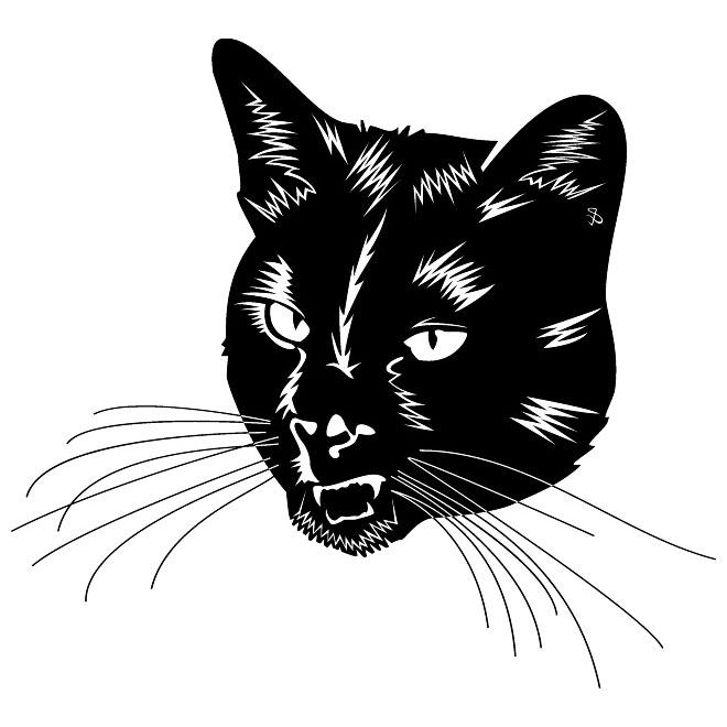 Black cat head Royalty Free Stock SVG Vector