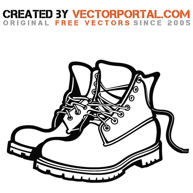 Steel Toe Work Boots Clipart Free